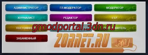 Разноцветные иконки групп сайта